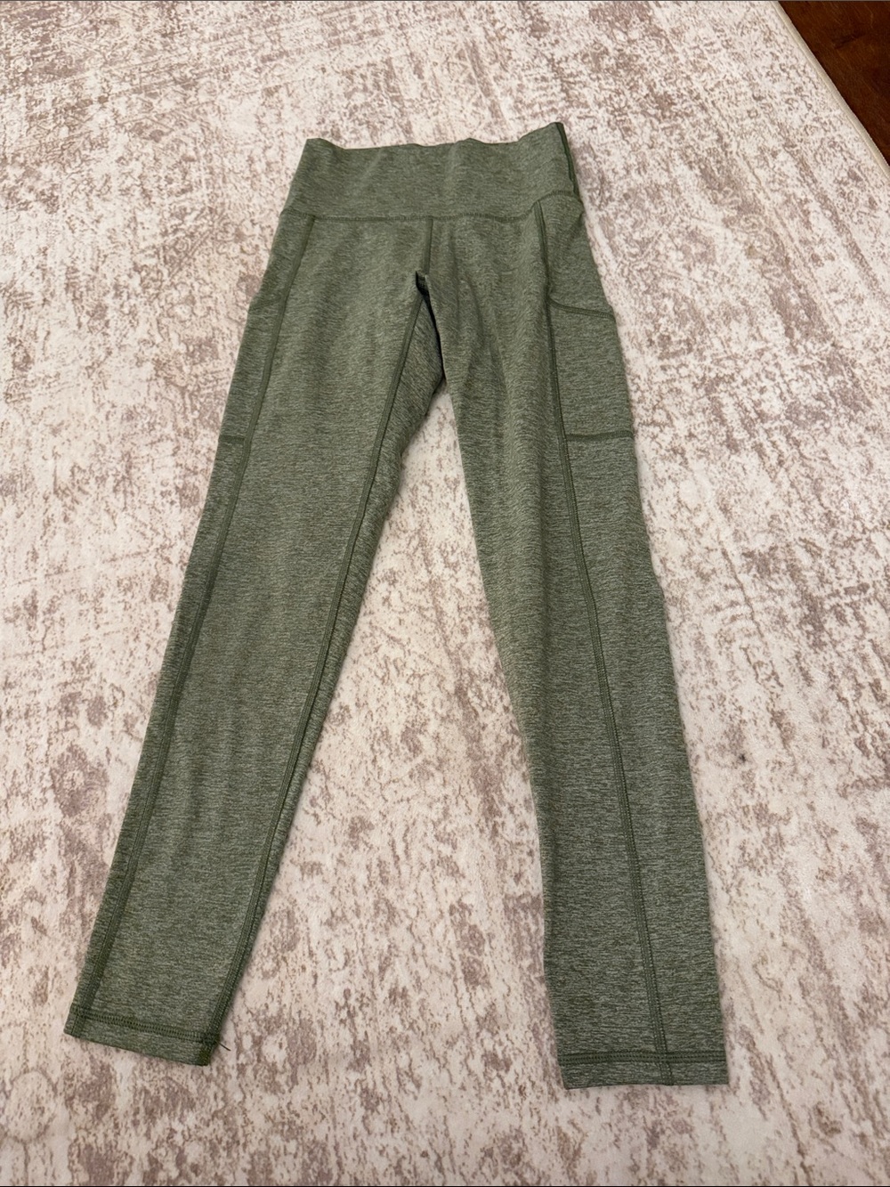 aerie Olive Green High-Waist Leggings with Side Pocket
